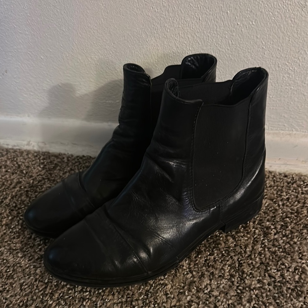 Black Leather Ankle Boots